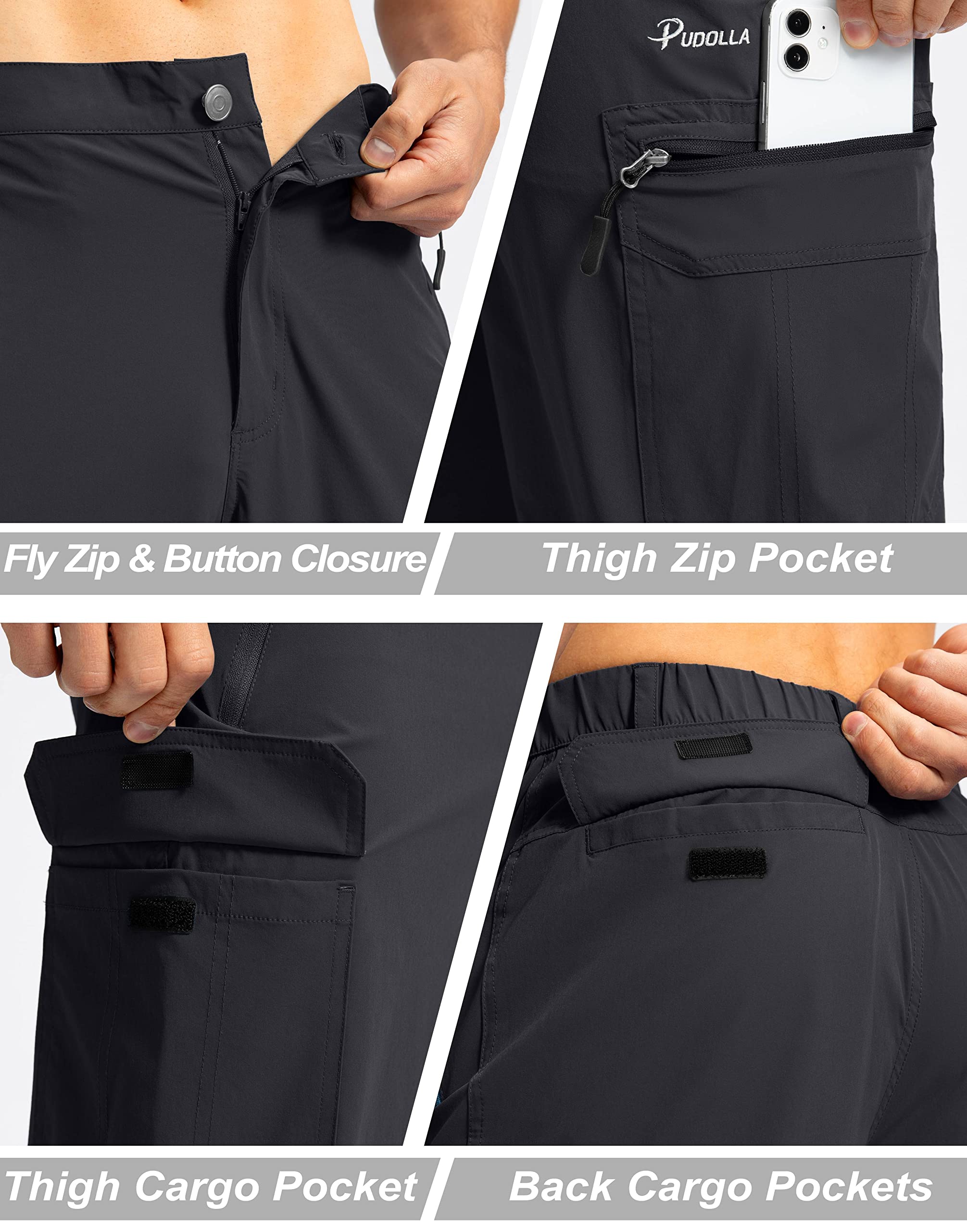 Pudolla Men's Hiking Cargo Pa...B09KX3G923