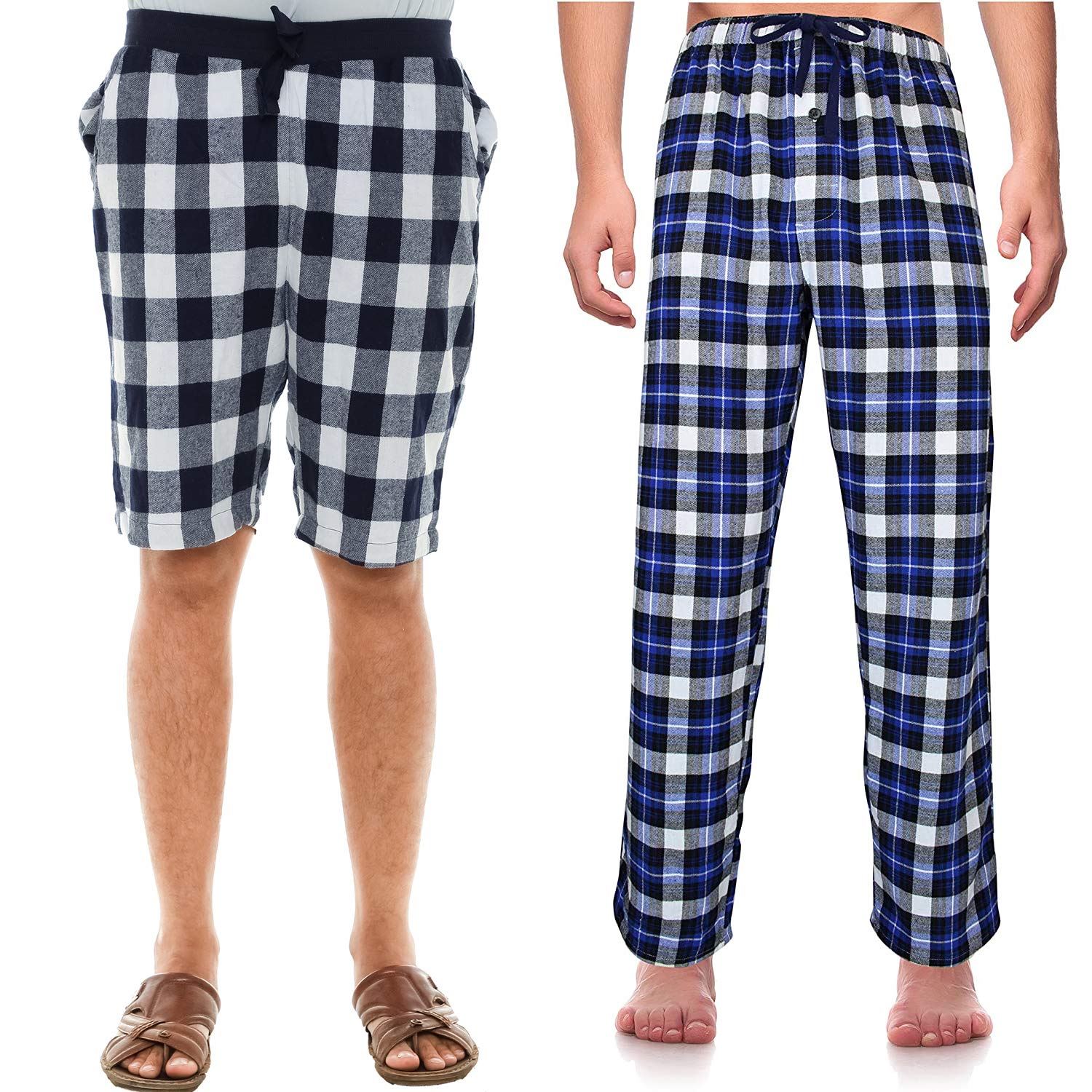 twist99 Men's Cotton Checkered Pajama Shorts for Men Track Pant | Lounge Wear Multicolors Prints Color May Vary (Assorted Pyjama) Combo Pack of 2-picture-29