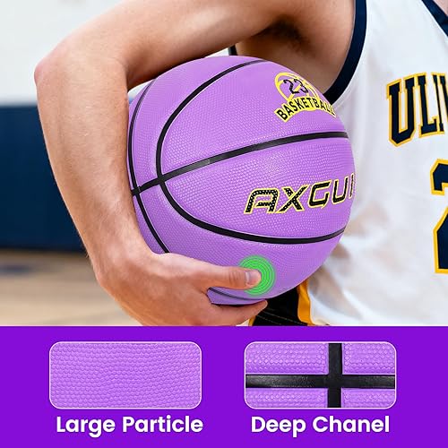 Miniatura 7 de Baloncesto de goma gruesa para niños y jóvenes, tamaño 34567, para exteriores, colorido, 2225.527.528.529.5 pulgadas, para regalos de juegos