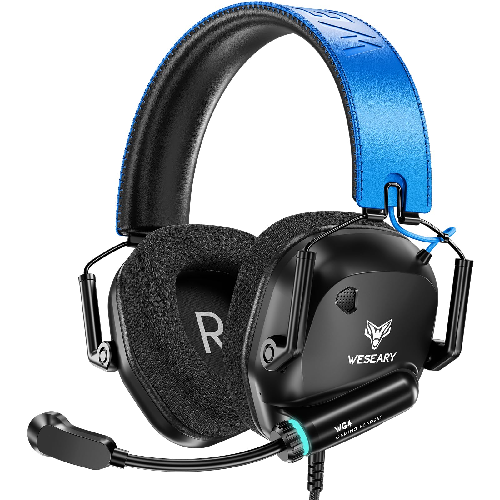 WG4 Gaming Headset, Stereo Gaming Headset with Microphone for PS4, PS5, PC, Xbox One, Switch, Wired Headset and 3.5mm Jack
