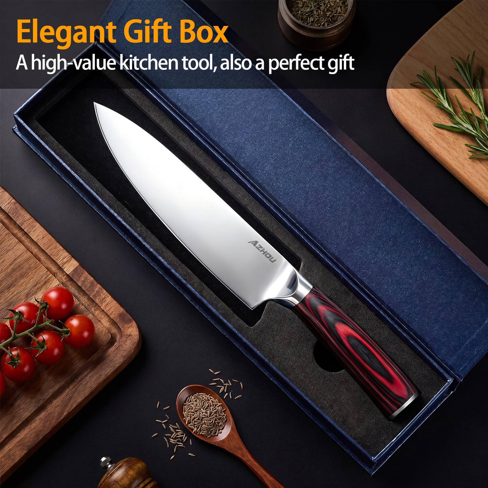 Azhou 8 Inch Chef Knife, HRC 58-60, Razor-Sharp & Long-Lasting — Amazon image 7