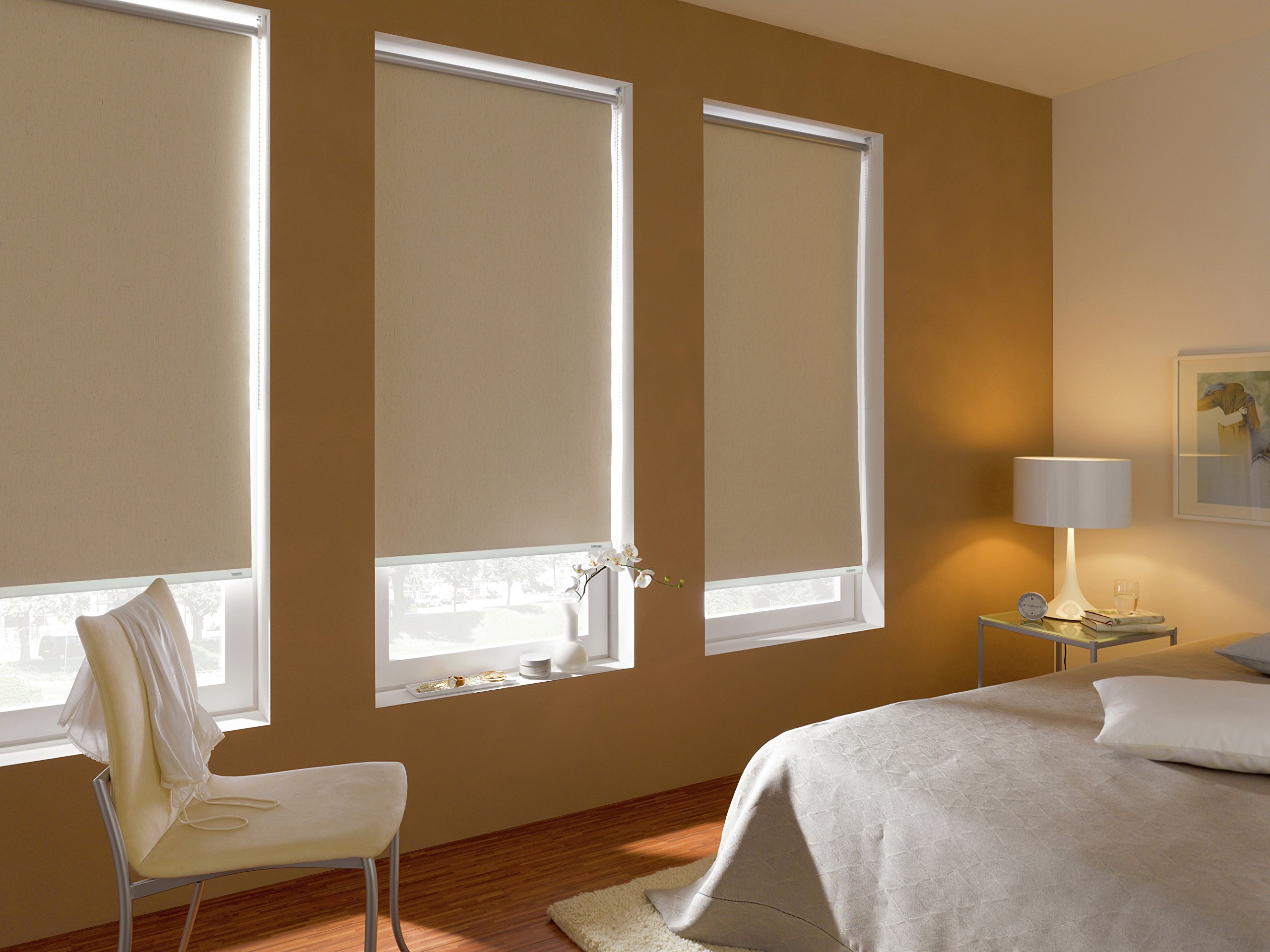 Gardinia Seitenzug-Rollo mit Thermo-Rückseite, Decken-, Wand- oder Nischenmontage, Höchste Lichtreflektion, Energiesparend, Alle Montage-Teile inklusive, Struktur natur, 112 x 180 cm (BxH), 6494112180