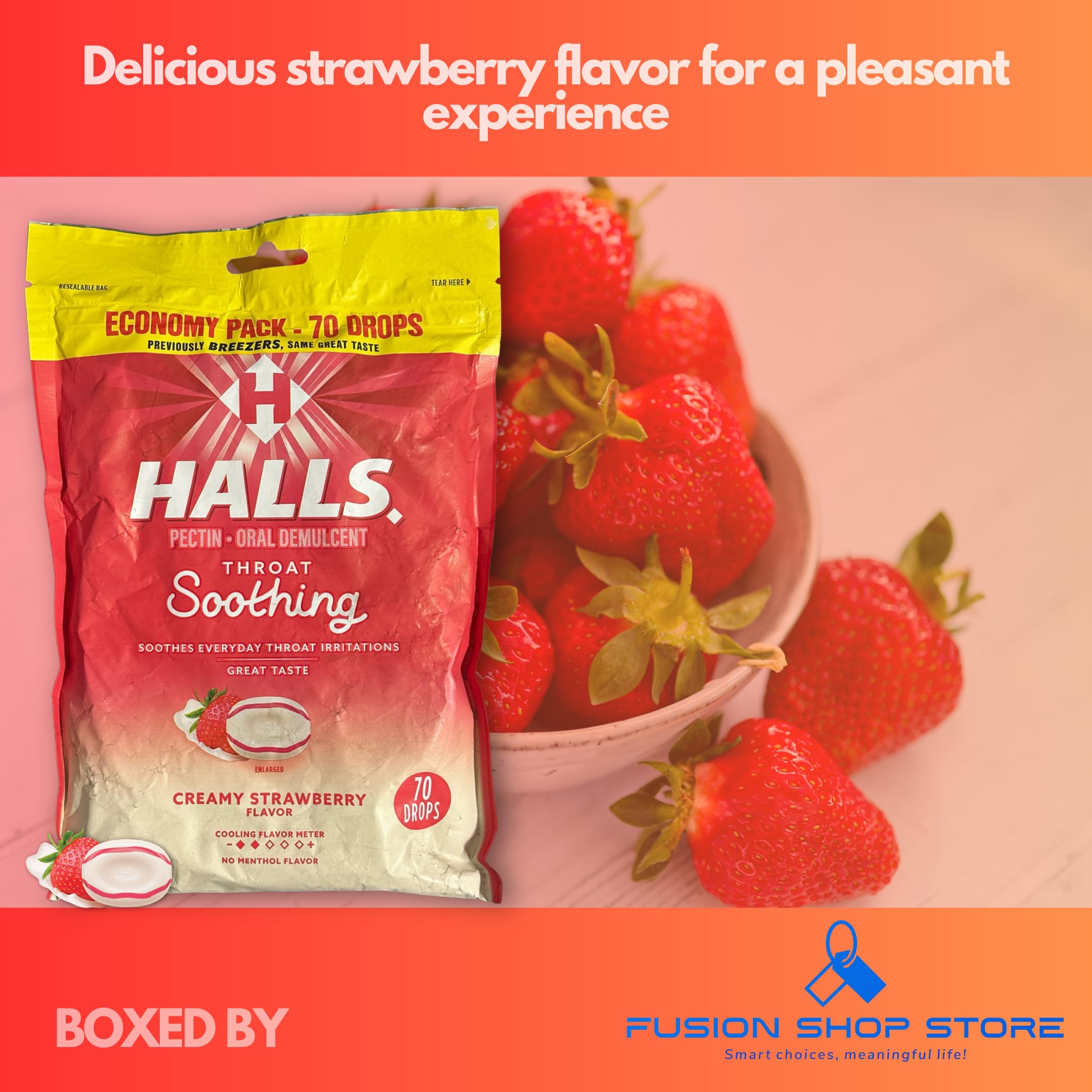 Amazon.com: Throat Soothing Creamy Strawberry-Cough Drops for