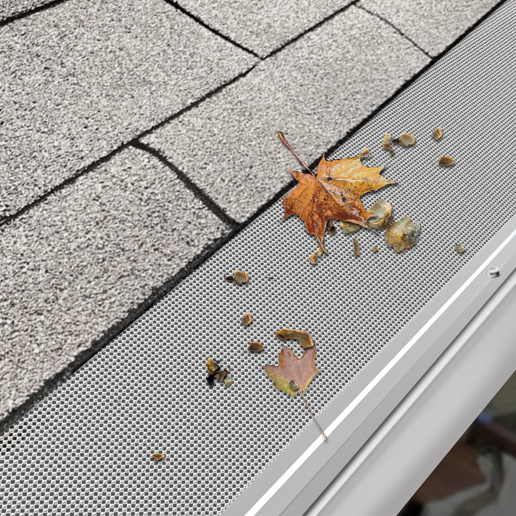 Pearwow Gutter Guard 5",Stainless Steel Mesh Gutter Covers,48Ft, Fit