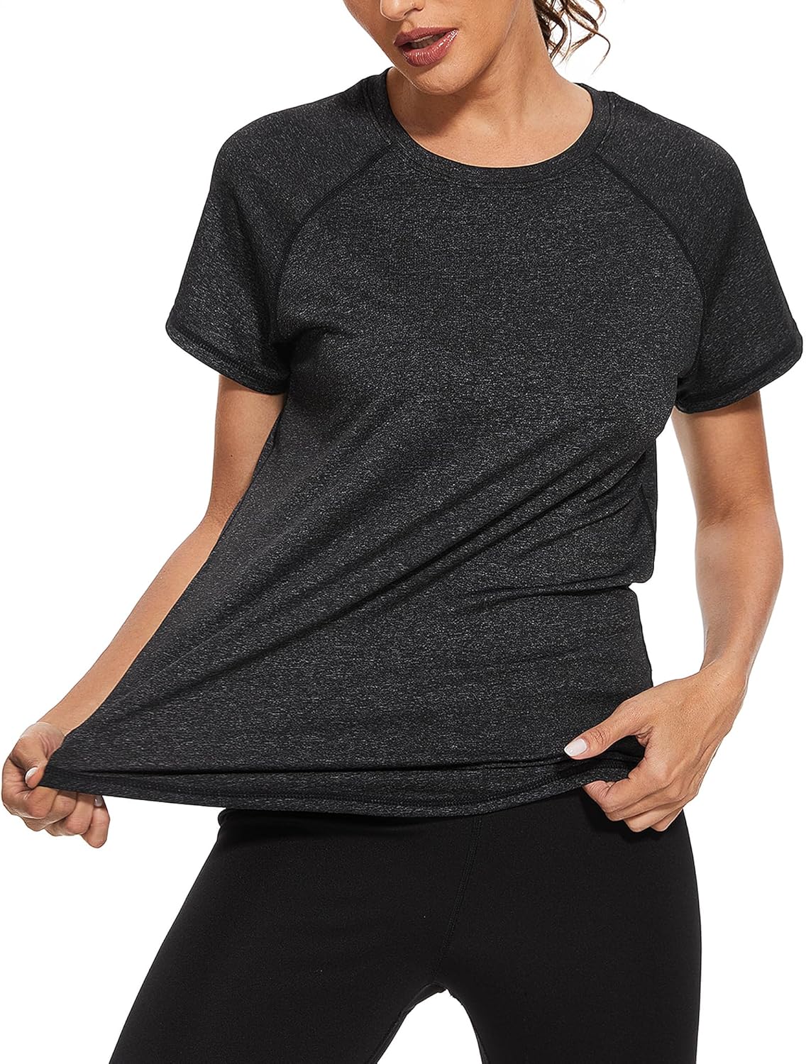 Gyabnw Women's Sports T-Shirt Gym Tops Back Mesh Loose Fit Yoga Running Top Lightweight Moisture Wicking Crew Neck Short Sleeve for Ladies 3 81w1C0e60pL. AC SL1500