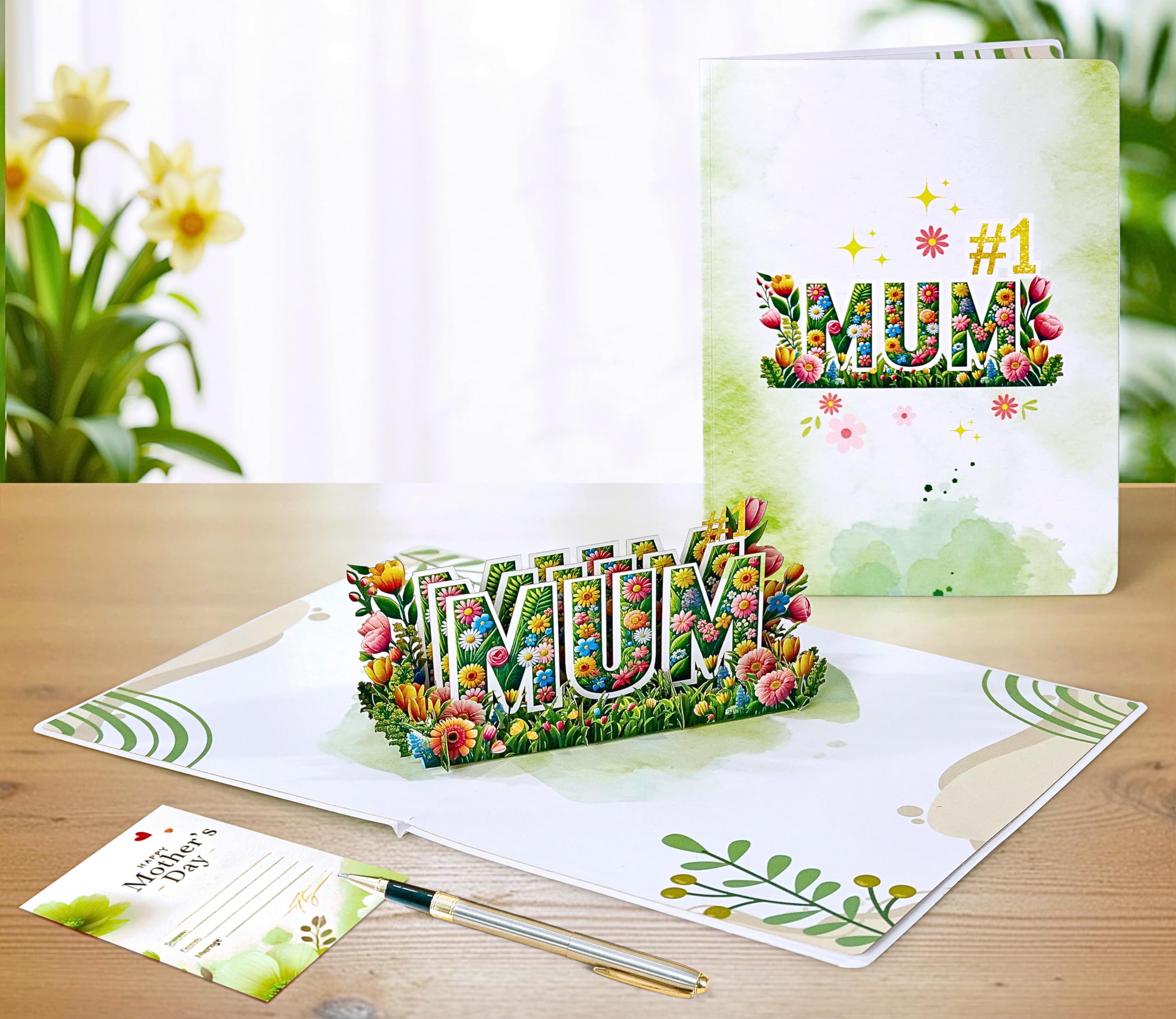 Pop-up-Karte „Beste Mama Aller Zeiten“ – Für Muttertag, Geburtstag – Handgemacht