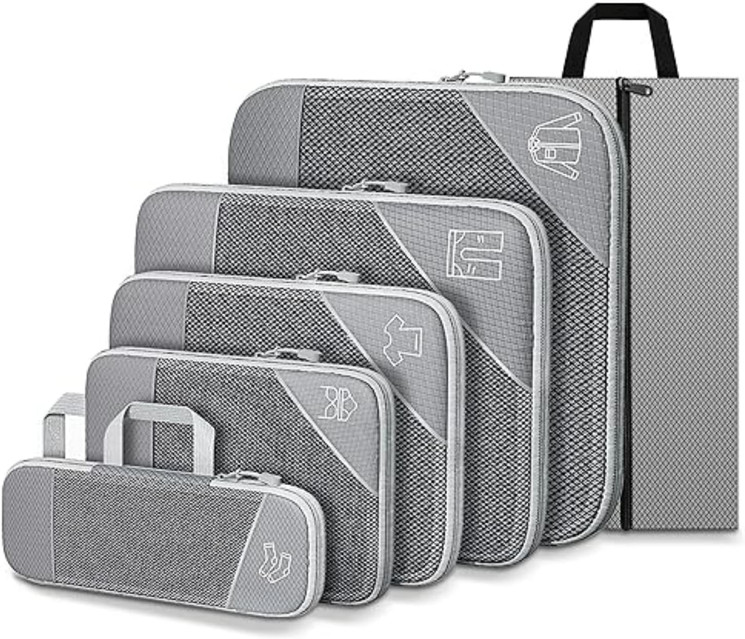 Aldans 6Pack Compression Packing Cubes Waterproof Nylon