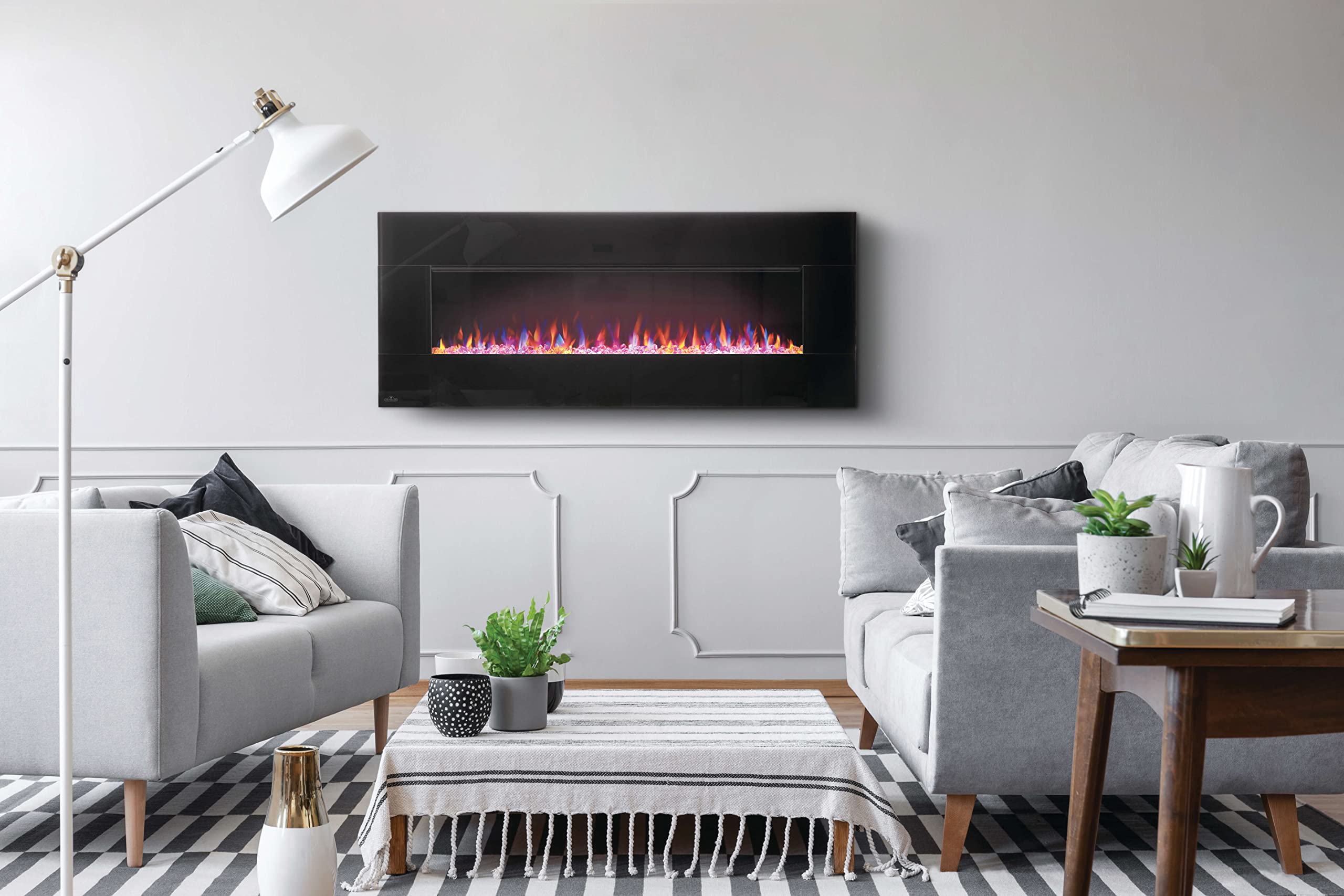 Amazon.com: Napoleon Harsten 50 Inch Linear Electric Fireplace With  Integrated Bluetooth Speakers - NEFL50HF-BT - Can be Wall Mounted, Includes  Stand, Electric Fireplace Supplemental Heater : Home u0026 Kitchen