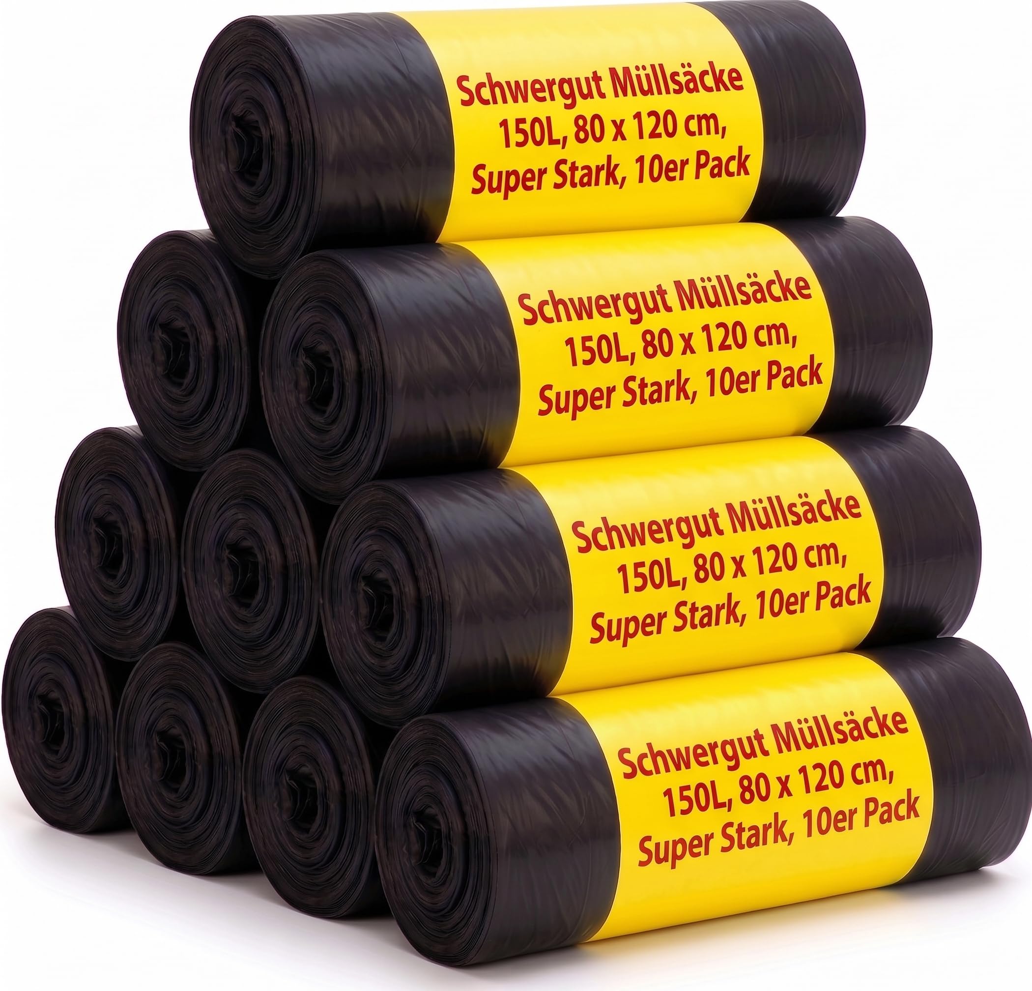 150L Schwergut Müllsäcke 10x 10er Pack, Müllbeutel, Mülltüte, Müllsack