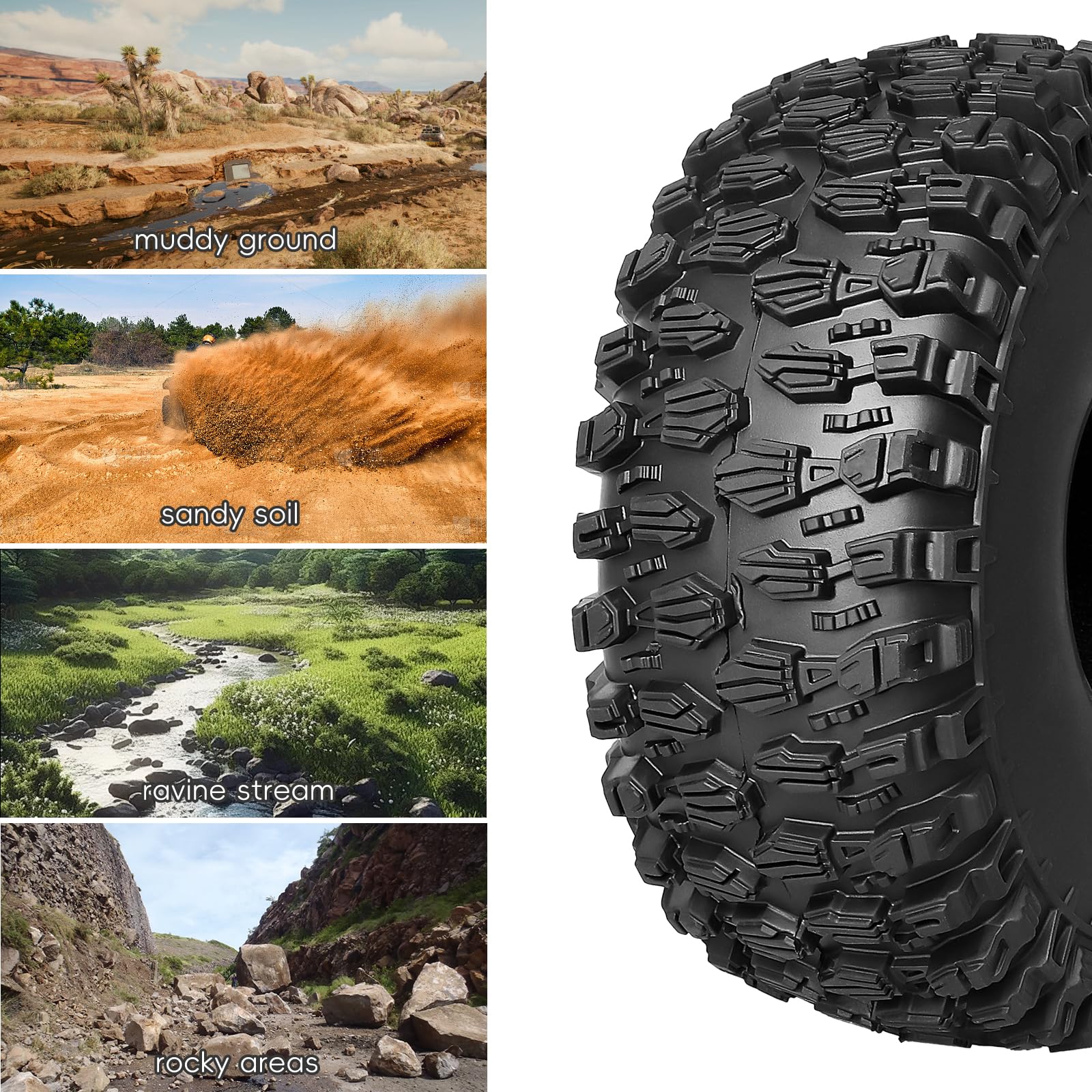 Amazon | AllinRC 1/10 RCクローラータイヤ 2.2インチ Traxxas TRX-4