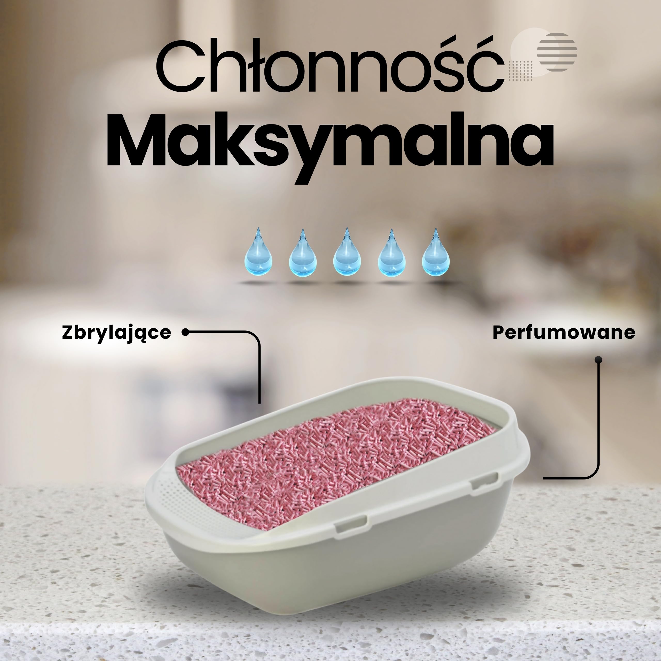 Naturalna żwirek dla kota, 16 kg, brzoskwinia, z włóknem groszkowym i skrobią kukurydzianą, roślinnym, biodegradowalna, złuszczająca, eliminująca zapachy