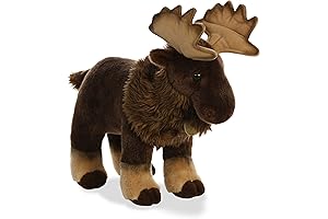 Aurora Miyoni Moose Stuffed Animal: Embracing Tender Brown Cuddles at 14 Inches