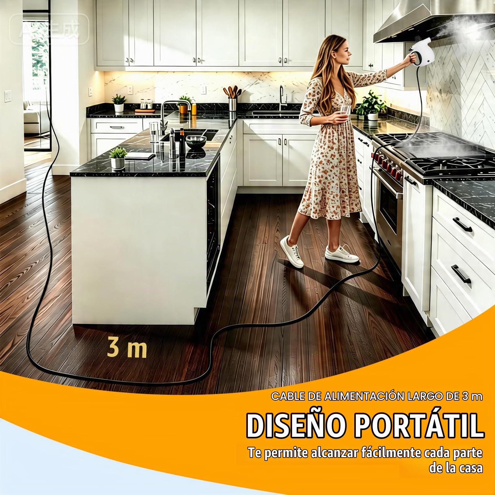 Limpiador de Vapor,1200W Vaporeta de Mano Portátil,Con 12 accesorios y cierre de Seguridad,350ML Depósito Para Limpiar Cocina, Baño, Juntas, Ventanas y Grasa Vaporeta Limpieza Hogar Multifuncional