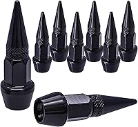 Vista 25 de 4 piezas de tapas de válvula de neumático con estilo púas, cubiertas de válvula de neumático universales de aleación de aluminio a prueba de polvo