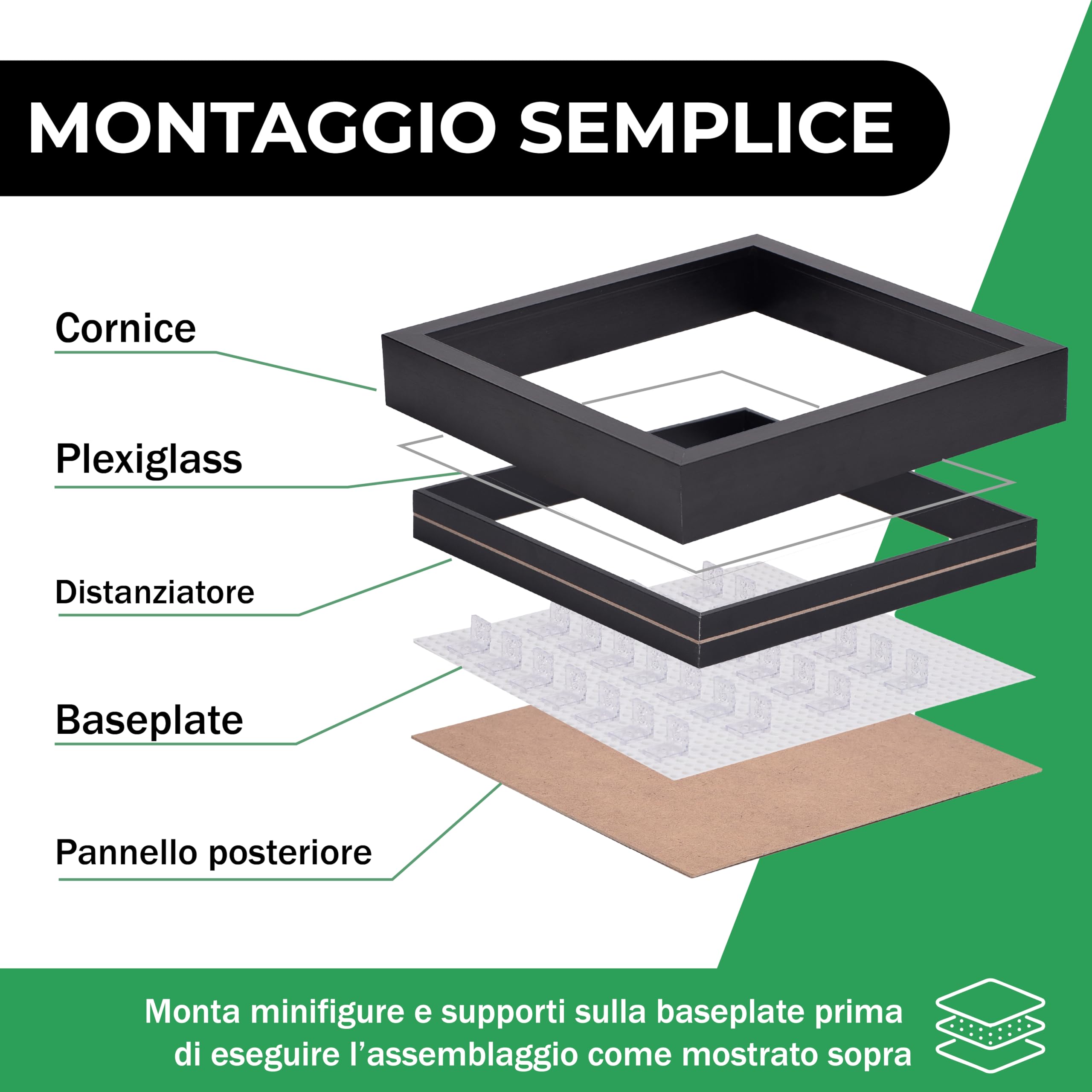 Tapeera Espositore da Parete Compatibile con Minifigure Lego – Espositore Minifigures – Vetrina Espositiva per Collezionismo – Vetrina da Parete o da Tavolo – Base Bianca – Contiene 28 Minifigure