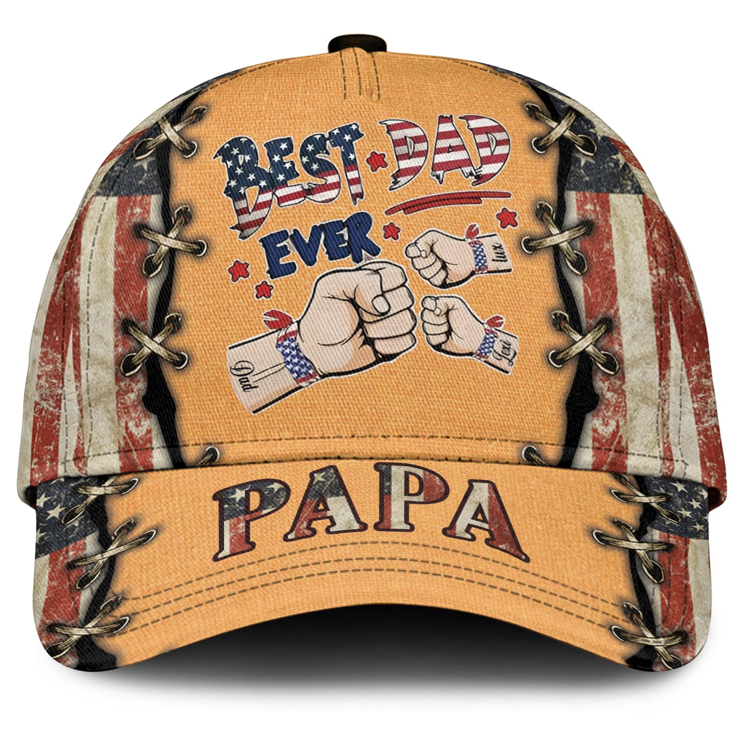 Custom Dad Hat with Kids Names - Personalized Baseball Cap for Papas Grandpa, Fathers Day Best Dad Ever Gifts