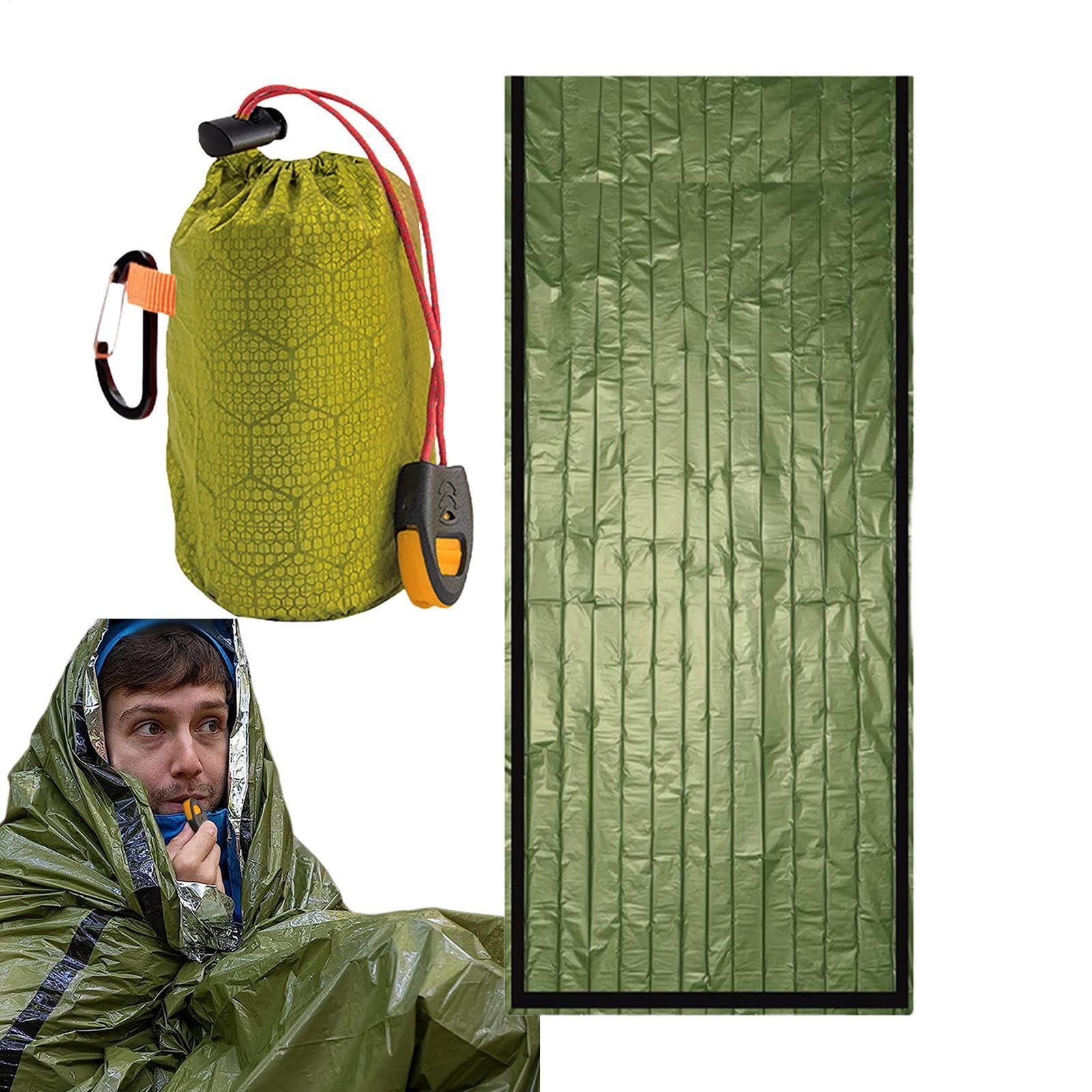 Survival Sleeping Bag Waterproof Sleep Shelter Lightweight Thermal Blanket Survival Gear for Hiking Camping