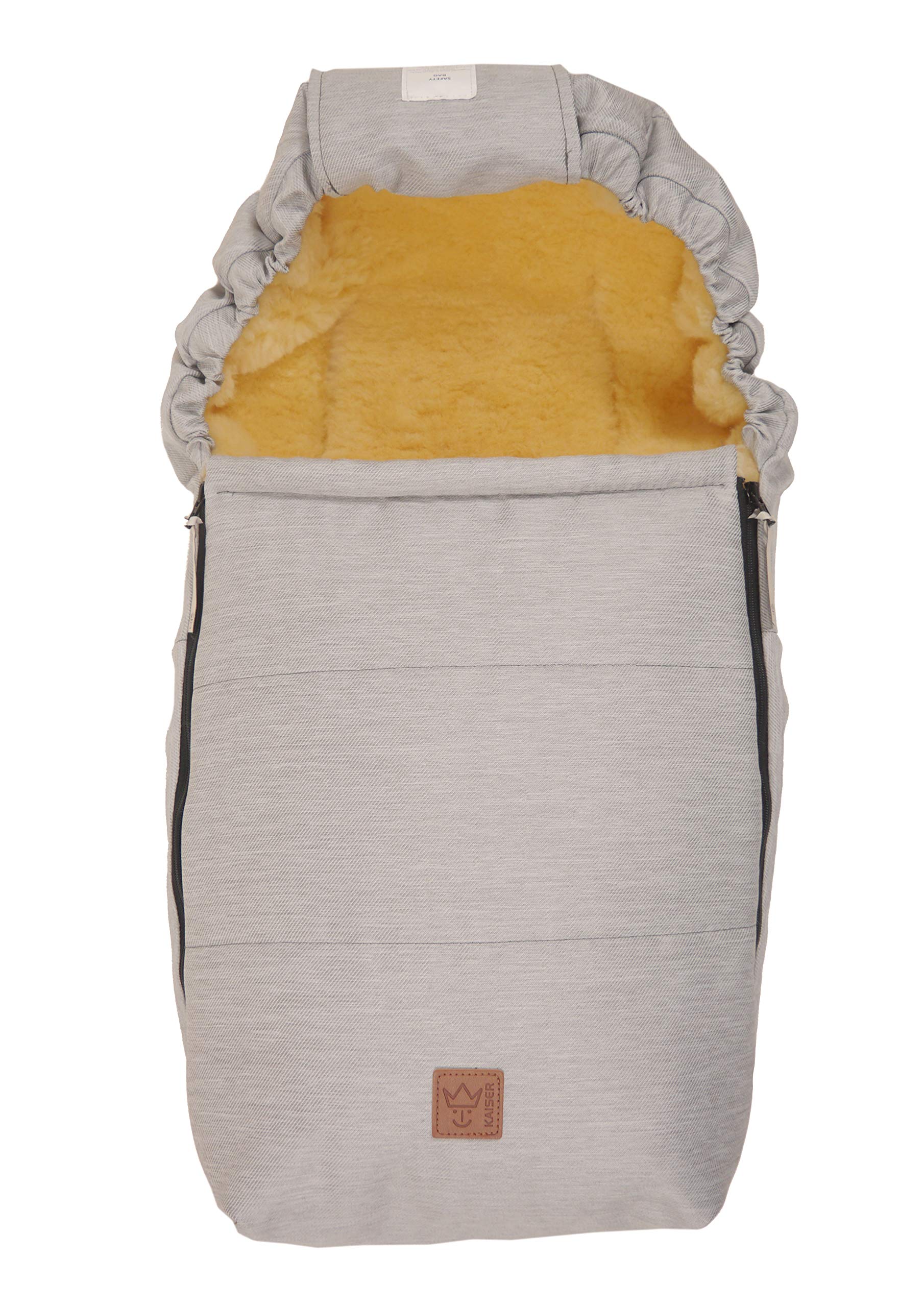 Kaiser 6534197 Babyschalen Fußsack Emma, denim light grey, grau