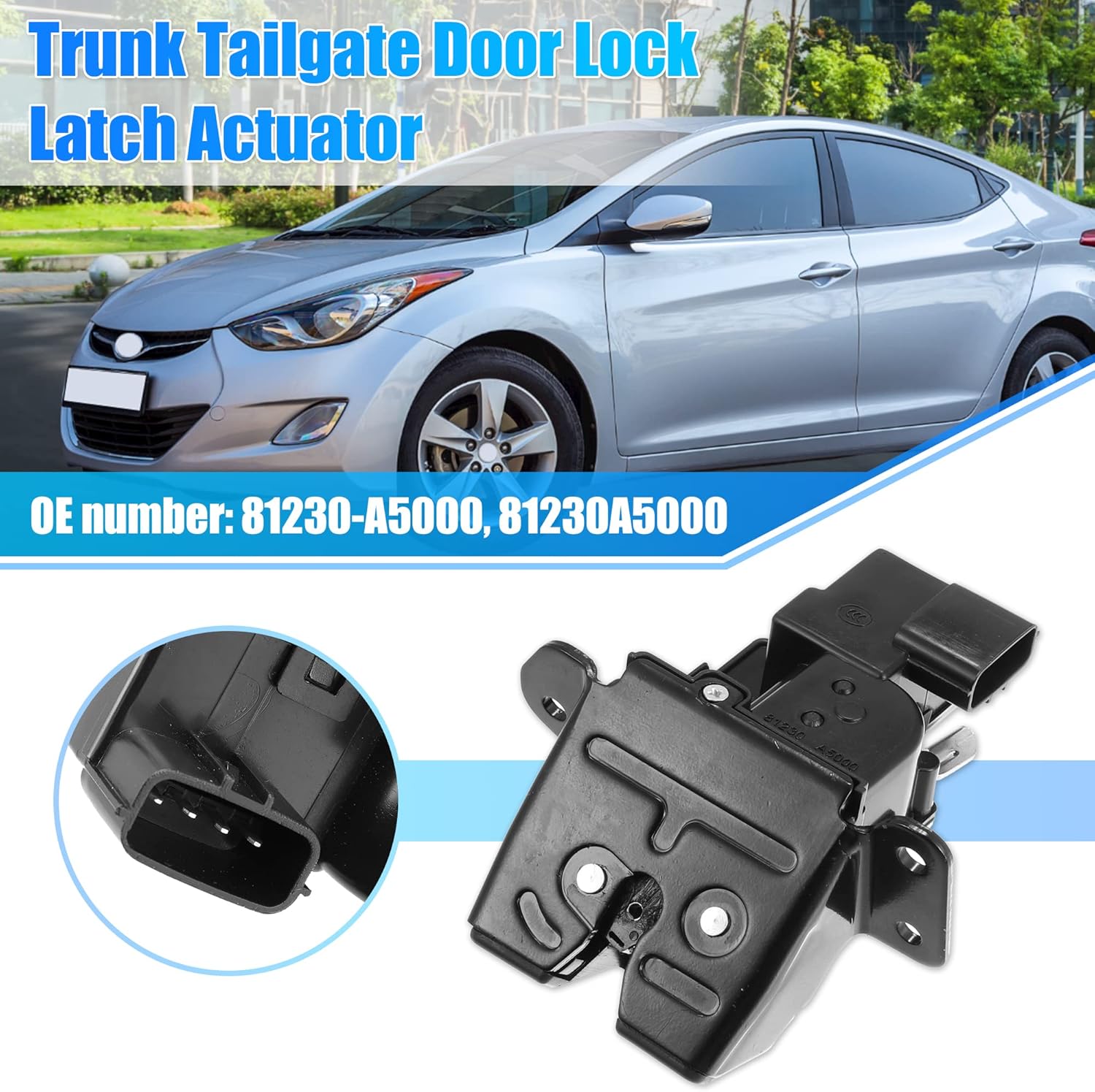 X AUTOHAUX Rear Trunk Latch Lock Actuator for Hyundai Elantra GT 2013-2017 81230-A5000 Remote Trunk Tailgate Door Latch Lock Actuator Motor Rear Trunk Liftgate Lid Lock Latch Actuator