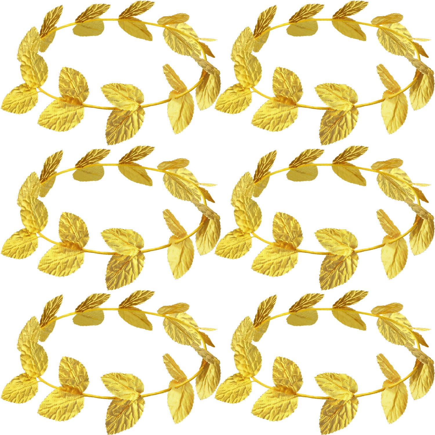 Cindeer 6 Pieces Halloween Toga Headband Roman Wreath Greek Crown Headpiece Gold Leaf Crown Headband Laurel Wreath Costume for Men Women Headdress Toga Party Decoration Accessories