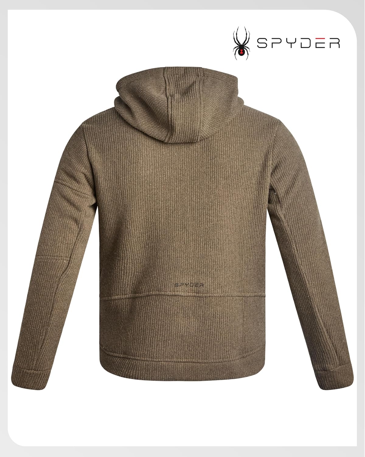Spyder Mens Sherpa Fur Hoodie - Soft Stretch Waffle Knit Full Zip Up Hoodie Sweatshirt for Men with Cozy Sherpa Fleece Lining - Image 6