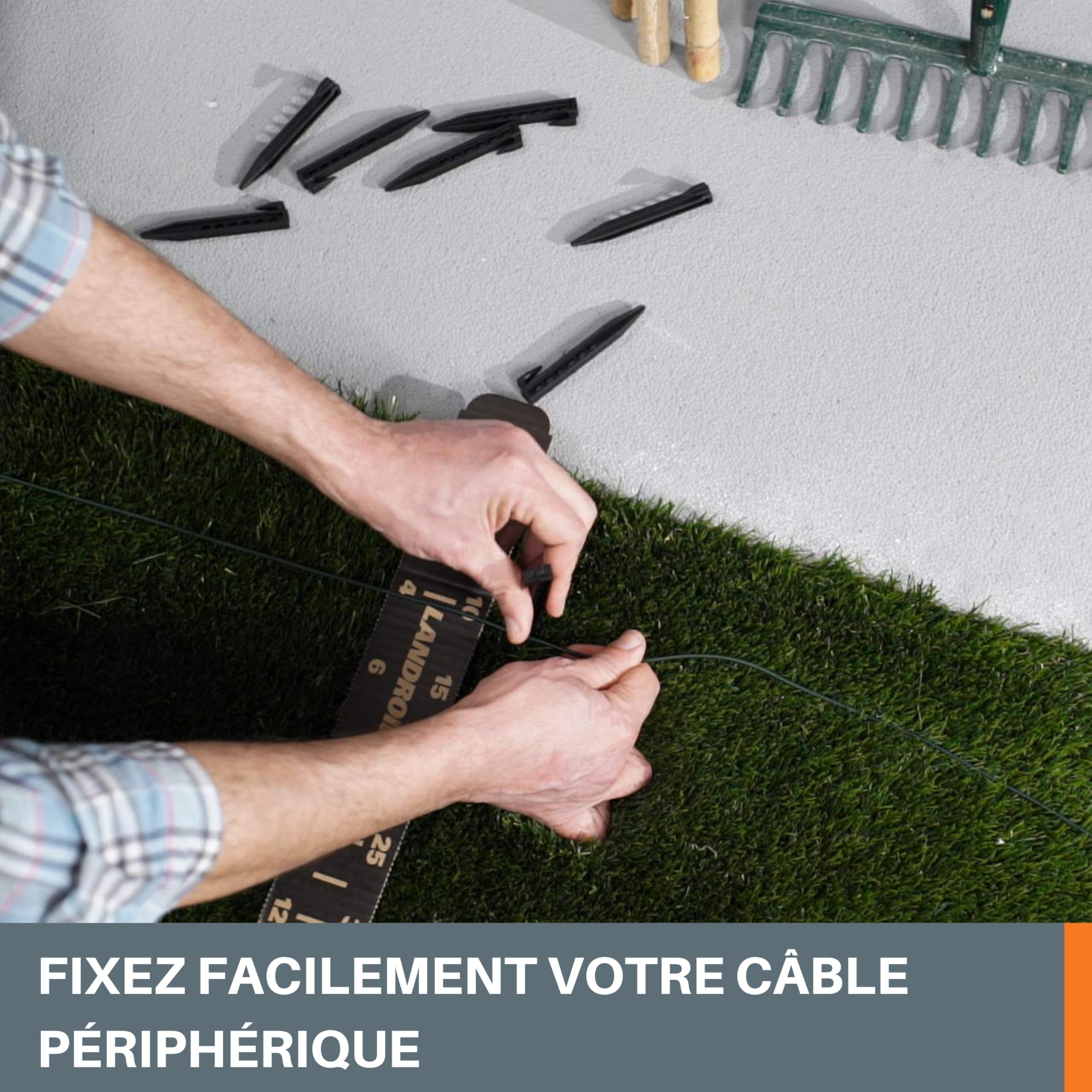 WORX Lot de 100 piquets pour câble périphérique WA0179