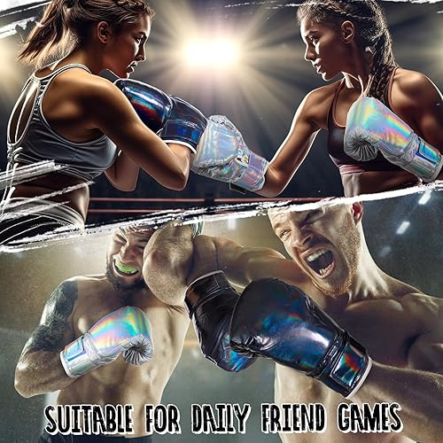 Miniatura 6 de 2 pares de guantes de boxeo de kickboxing para adultos, principiantes, adolescentes, guantes de entrenamiento para boxeo y bloqueo de potencia