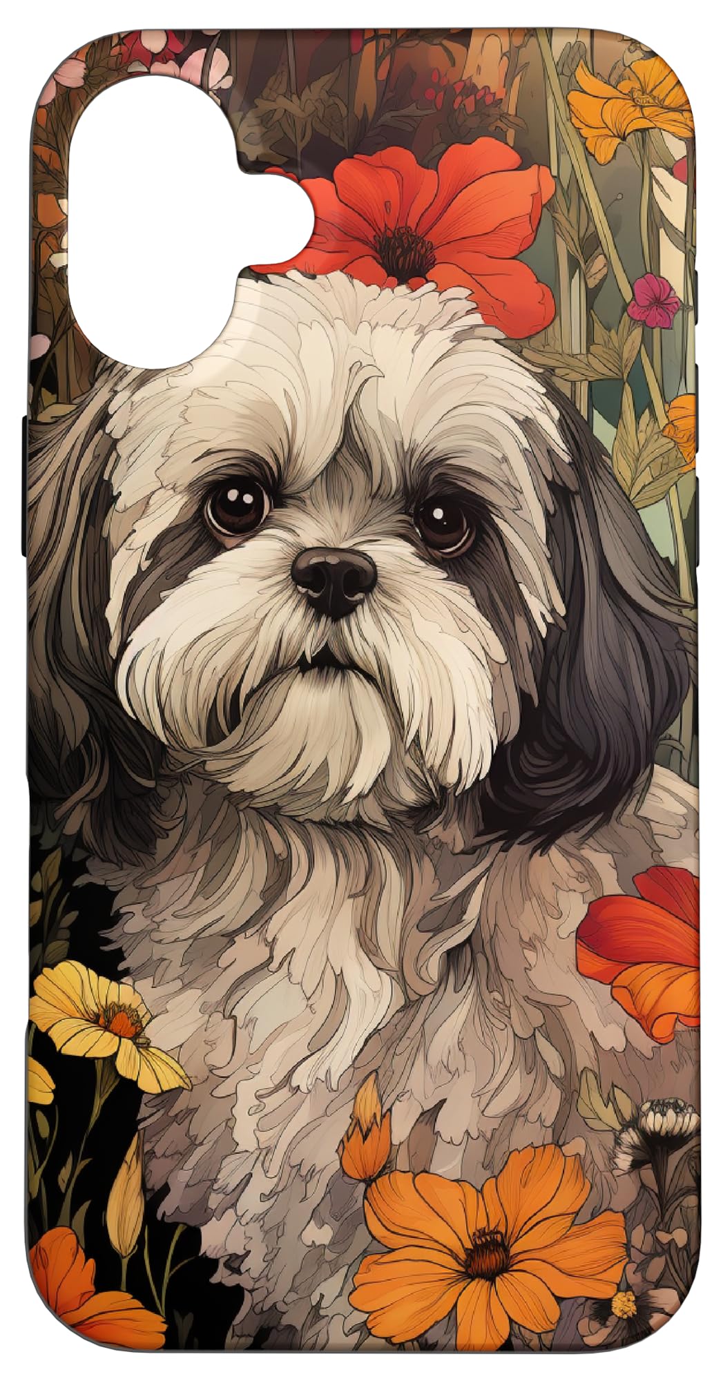 Shih Tzu in Wildflowers Shih Tzu Dog Lover Case for iPhone 16 Plus