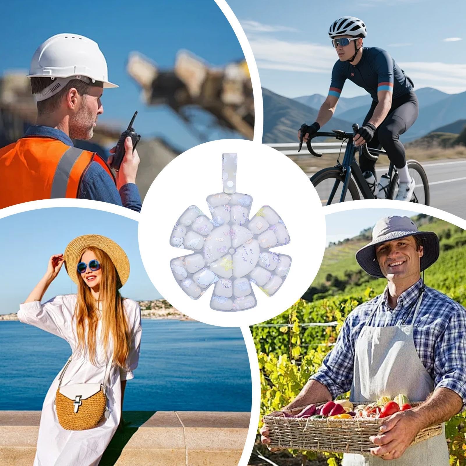 Impacco Ghiaccio Sotto Cappello - Cuscinetto Freddo Cappello Sole | Fodera Rinfrescante Casco,Per Donne Uomini Motociclisti Ciclisti Agricoltori Pescatori Trekking