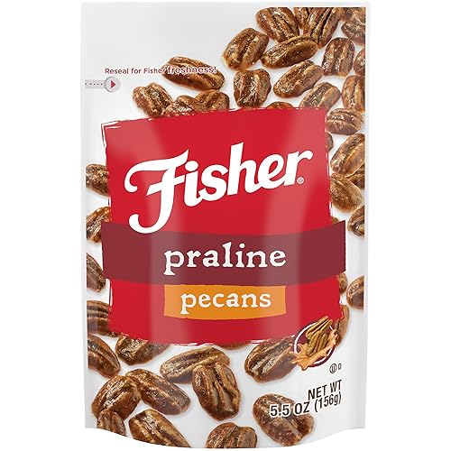 Fisher Snack Praline Pecans 55 onzas hechas con nueces enteras de mamut Fisher Snack Praline Pecans 55 onzas hechas con nueces enteras de mamut