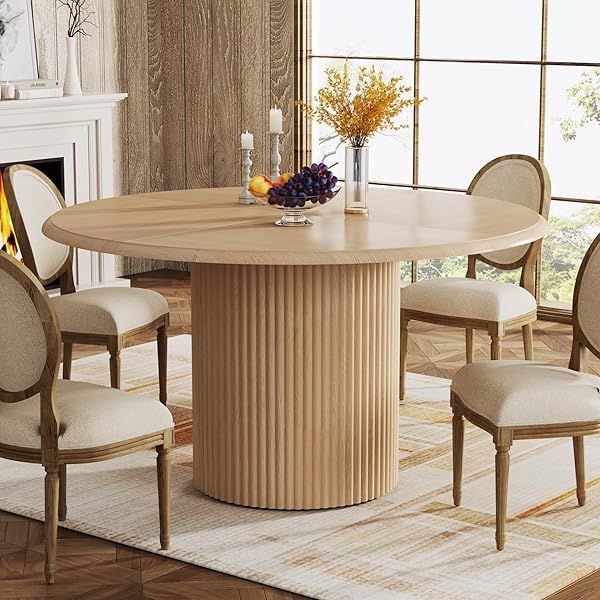 Round Pedestal Farmhouse Kitchen Table