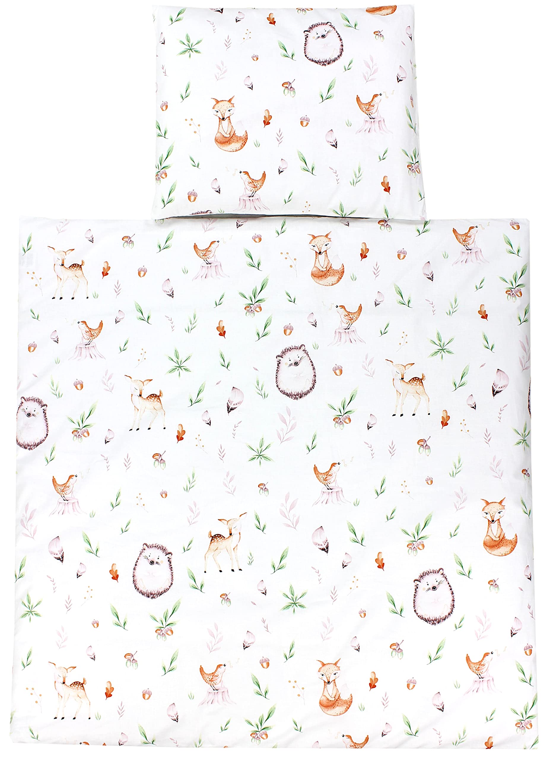 Tuptam Clearing / Deer Baby Crib Pram Bedding Set Duvet Pillow - 4 Pieces, Clearing/Deer, 80X80 Cm