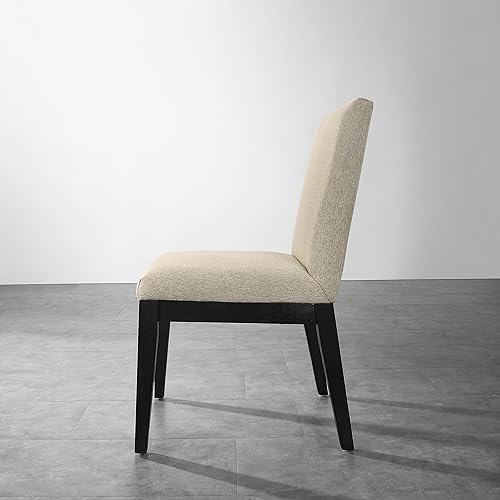 Miniatura 5 de Roundhill Furniture Rocco - Juego de 2 sillas de comedor contemporáneas de madera maciza, color beige