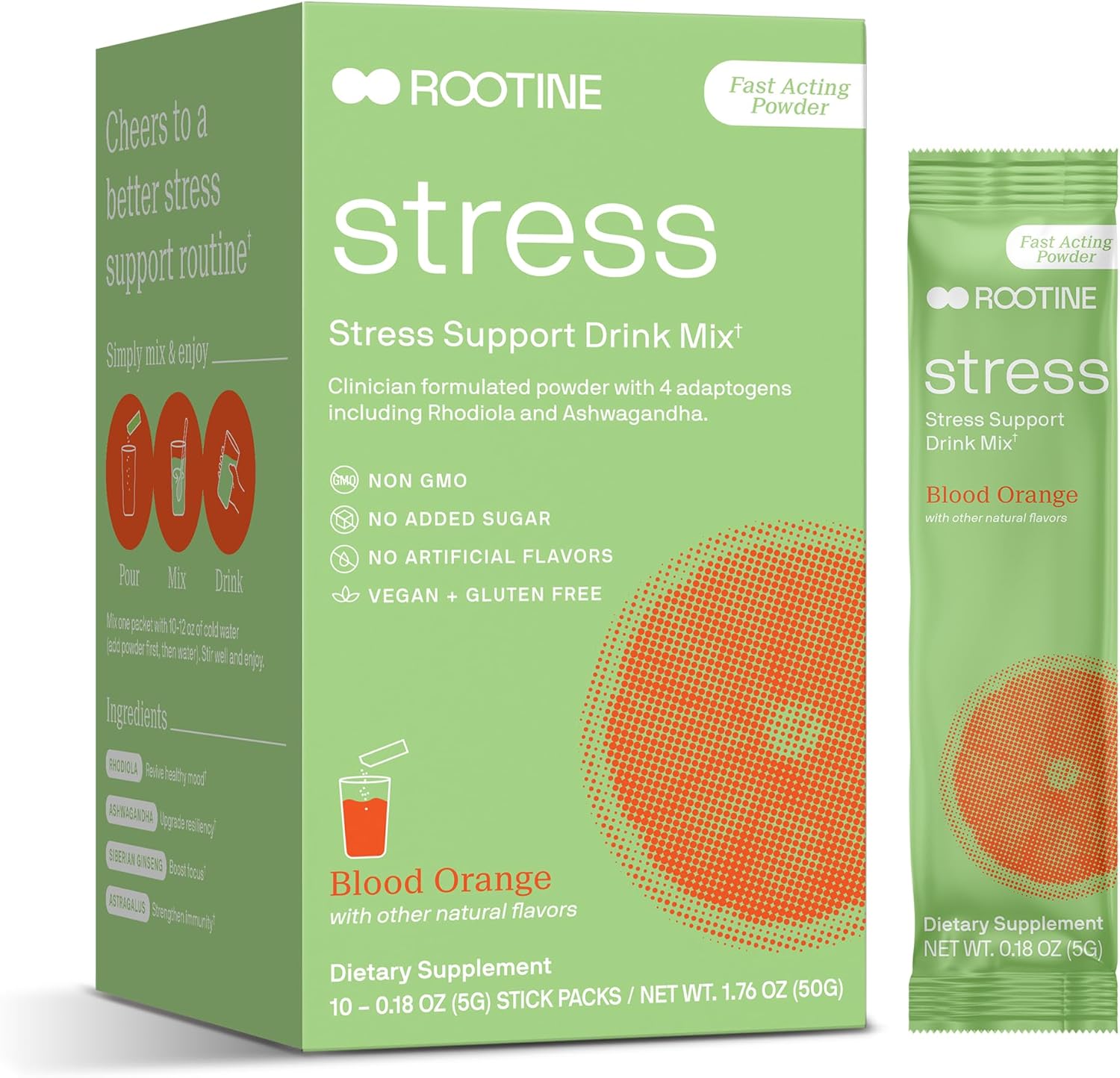 Stress Support Calm Drink Mix Supplement to Help Energy, Mood, & Balance Cortisol Levels, Relaxation Natural Adaptogenic Herbal Calm Powder Mix 24 Pack