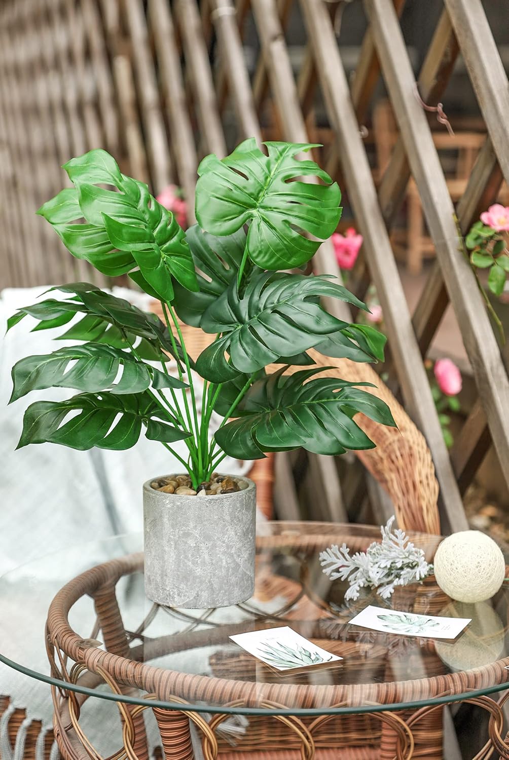 Elegant Rose Duo - Artificial Potted Rose Centerpiece for Tabletop Decor
