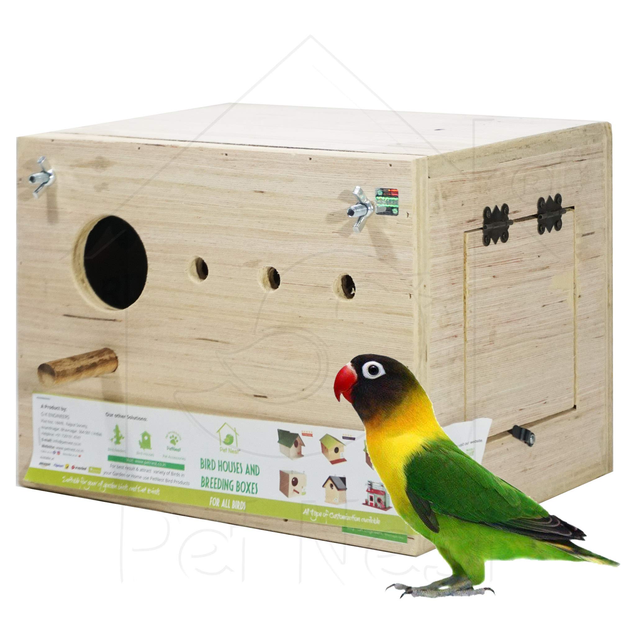 PetNest® Breeding Box Bird Nest with Perch for Lovebird Standard-image-40