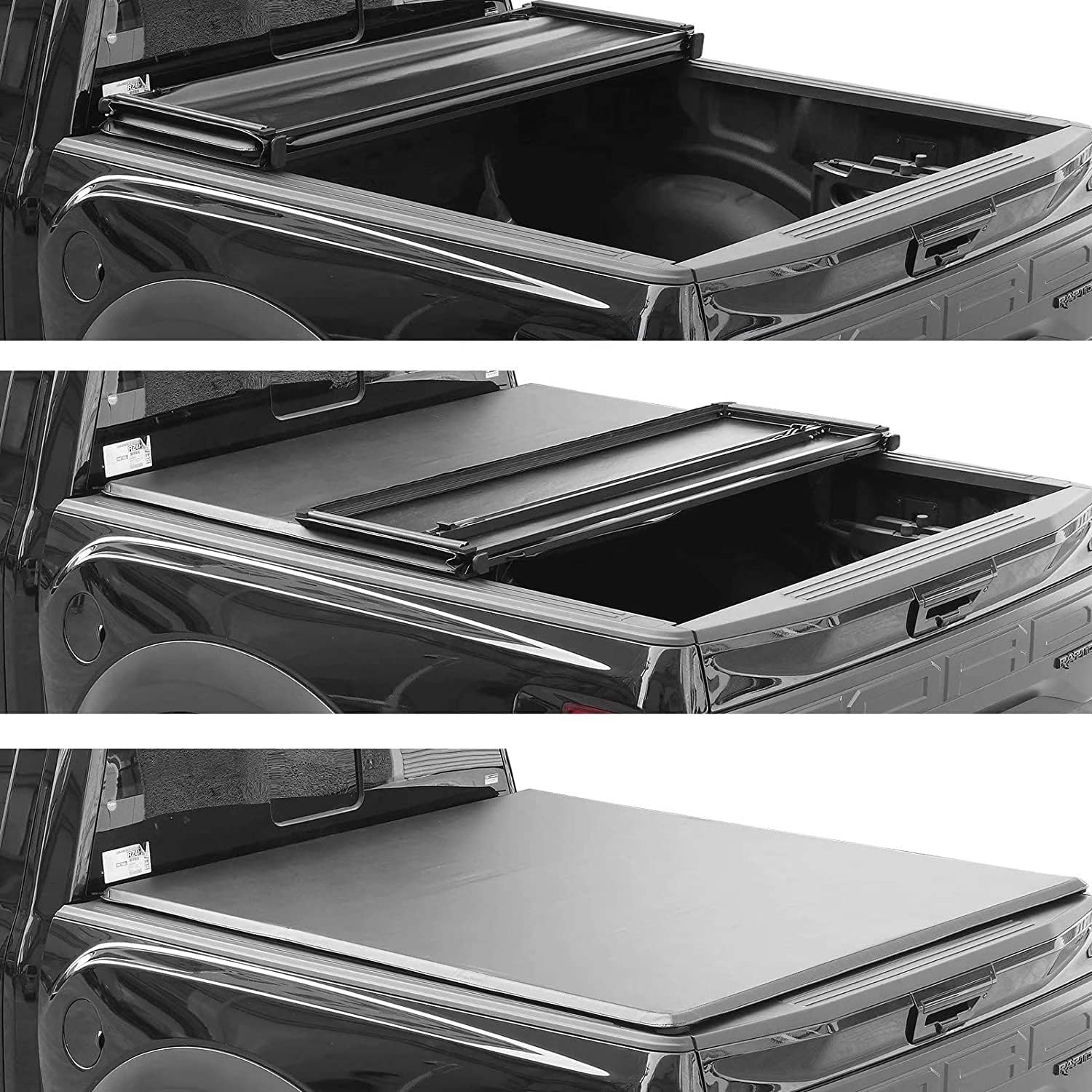 Kikito Soft Tri-Fold Tonneau Cover Truck Bed for 1993-2004 Ranger with Flareside/Splash 6' Bed (72")