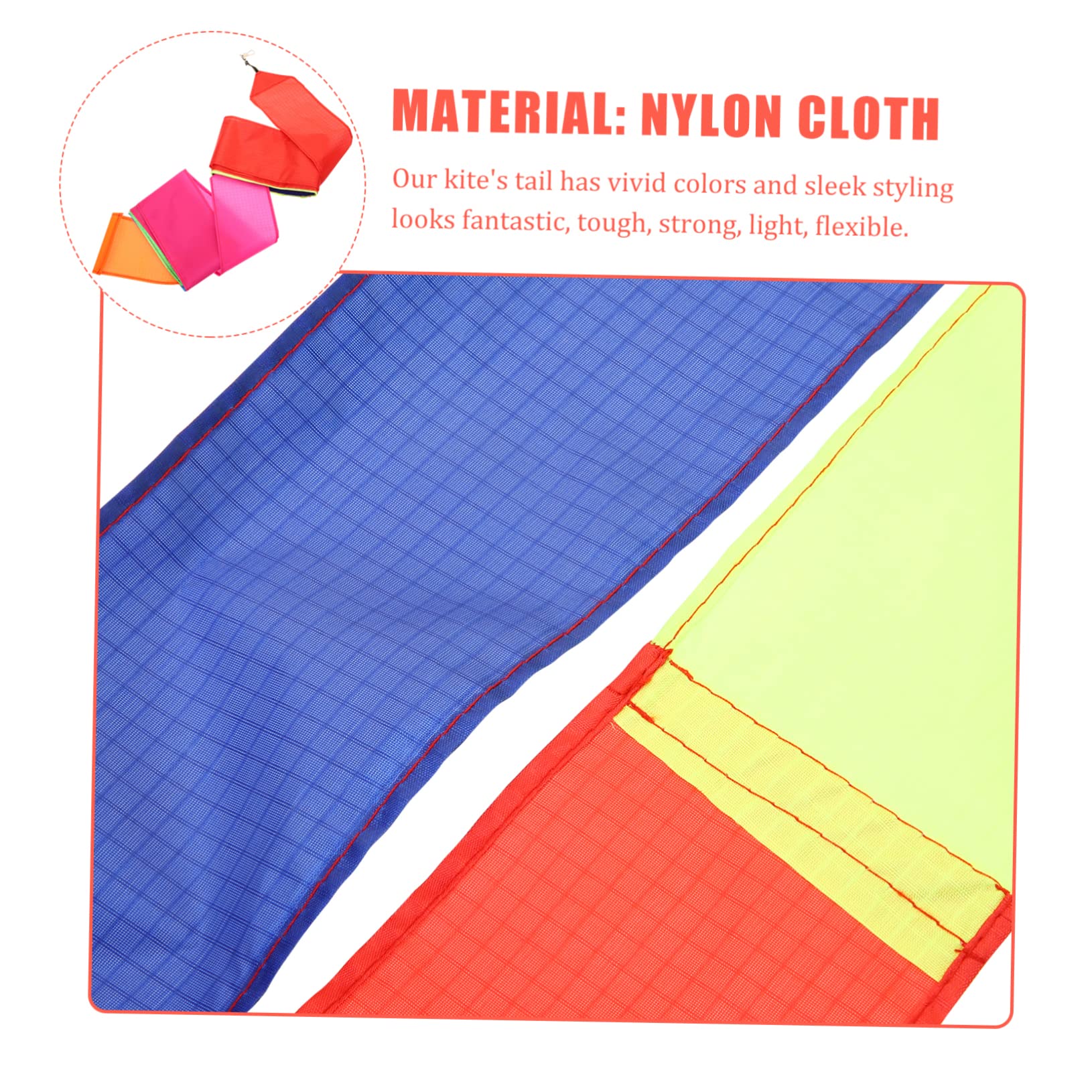 Totority 2pcs Kite Tail Ribbon Streamer Kite Tail Tube Outdoor Activities Game Rainbow