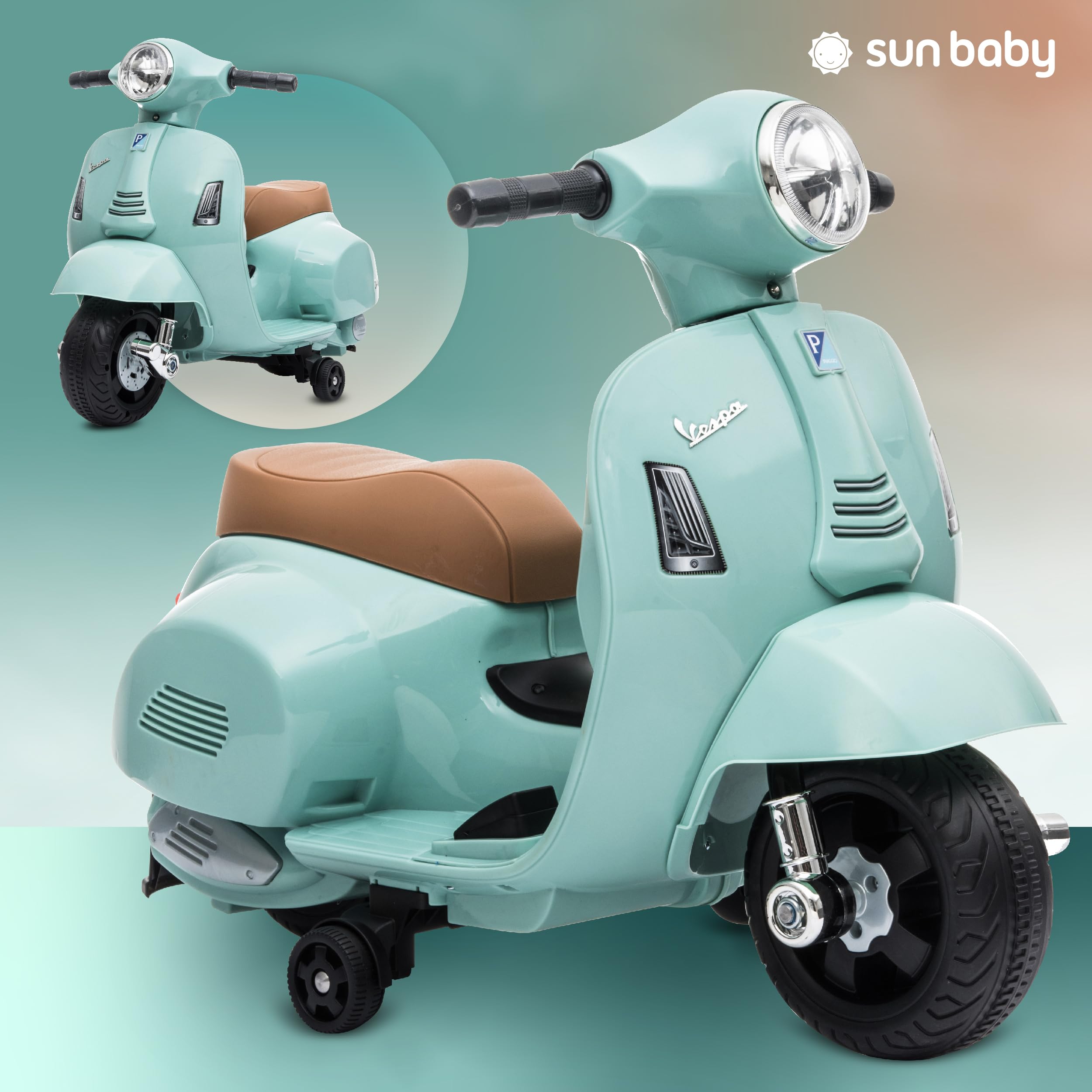 Vespa electrica niños, Motos electricas Infantiles, Vehículo eléctrico Vehículo Infantil Scooter (Menta)