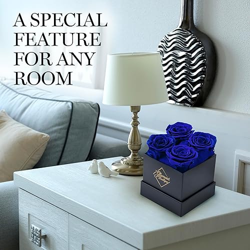 Miniatura 4 de GLAMOUR BOUTIQUE Rosas preservadas en una caja, regalos del día de San Valentín para ella y mamá, decoración de 4 rosas para regalo de cumpleaños,