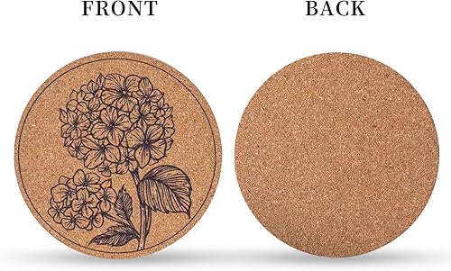 Miniatura 3 de Posavasos para bebidas, 12 posavasos absorbentes de corcho con posavasos de flores para mesa de café, regalos de inauguración de la casa para nuevos