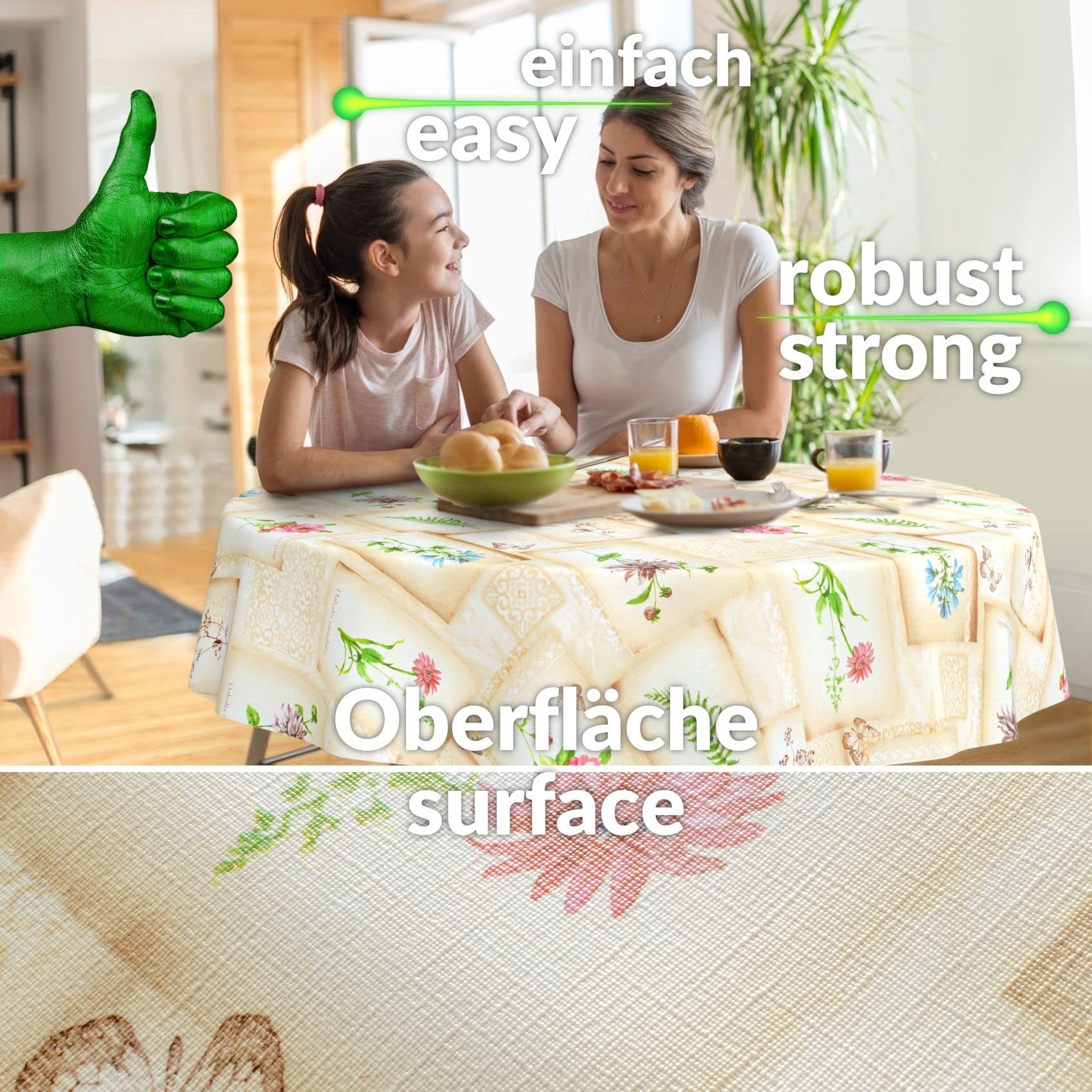 Protection Table Imperméable Nappe Toile Cirée Ovale Lavable ANRO - 240x140cm Anthracite - Intérieur/extérieur - Protection Table Toile Cirée Pour Table