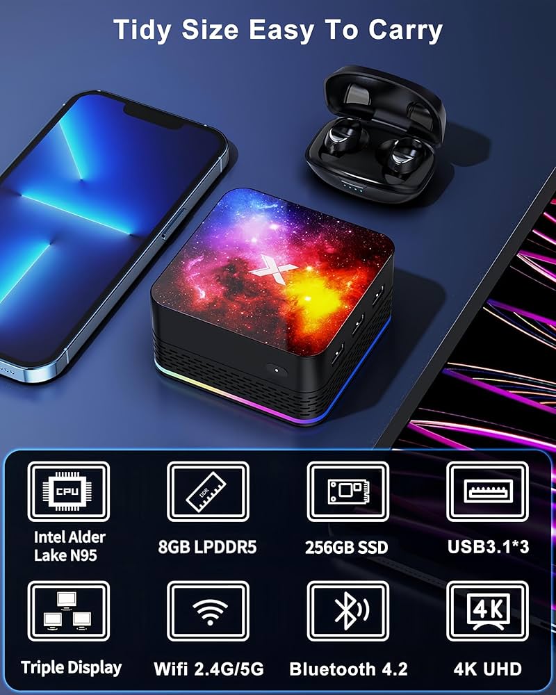 Mini PC Computers 12th Gen N95 (up to 3.4GHz) 8GB RAM DDR5