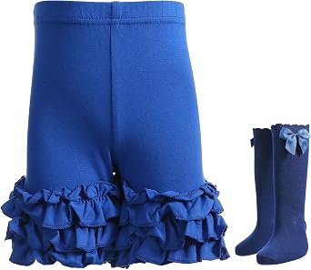 Ashken Baby Toddler Girls Ruffles Shorts Little Girls Cotton Pants 3 Months-6T