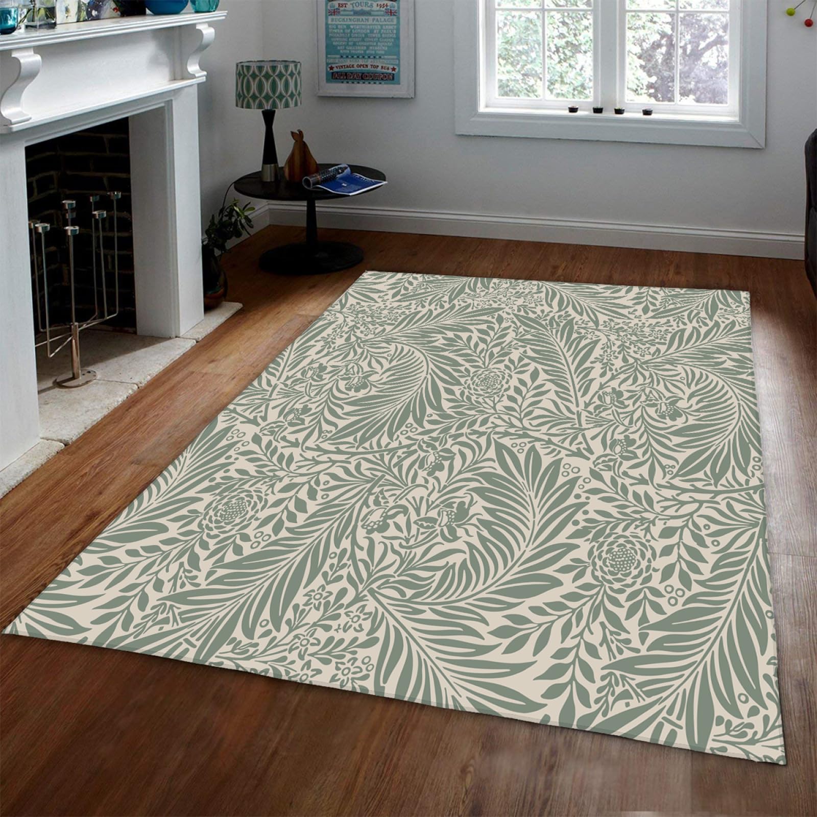 Tapis avec support en caoutchouc William Morris 160x230cm grand tapis lavable vintage fleurs