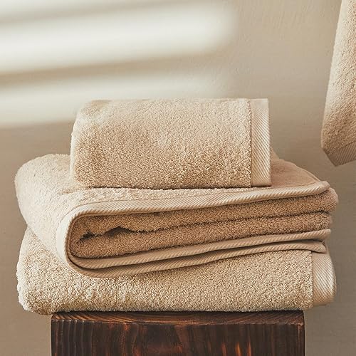 Miniatura 3 de COZYART - Juego de 6 toallas de baño de algodón turco a granel, color beige, grandes y gruesas, 19.17 ozyd, incluye 2 toallas de baño, 2 toallas de
