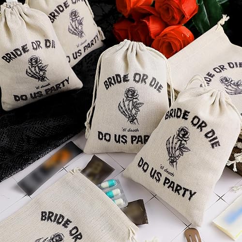 Miniatura 6 de Boao Paquete de 20 bolsas de regalo para despedida de soltero, decoración de despedida de soltero, novia o muerte hasta la muerte, bolsa de regalo