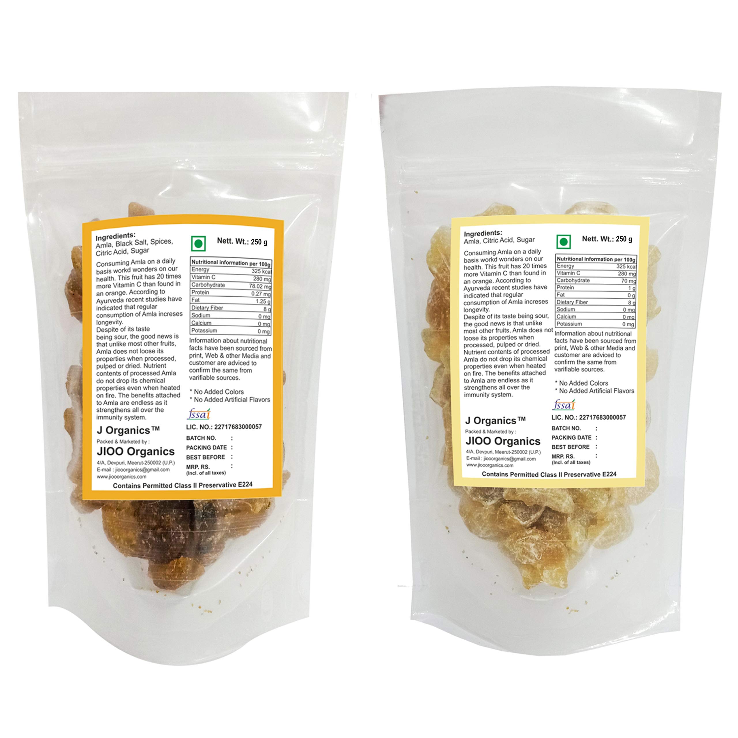 Jioo Organics Amla Candy Sweet & Masala Ayurvedic | Natural Dried Chatpata Spicy Amla Candy | Sun Dried Avla Candies No Sugar - 250Gram - Image 2 thumbnail