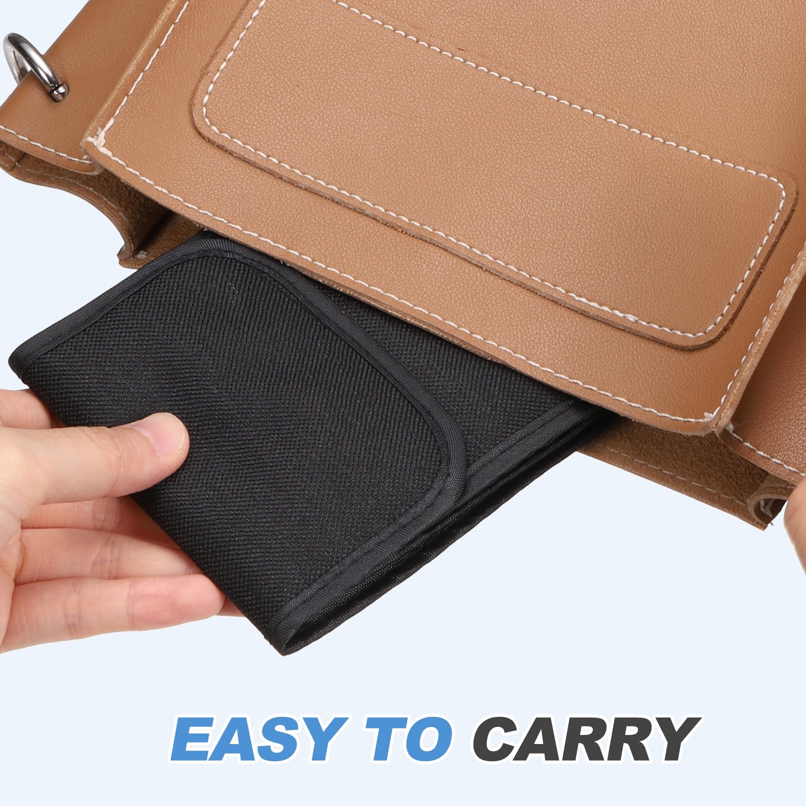 PATIKIL Estuche para Filtros De Lente De 49 mm, 2 Piezas Bolsa De Transporte para Filtros De Cámara con 12 Bolsillos, Funda Protectora De Nylon Antigolpes, Negro