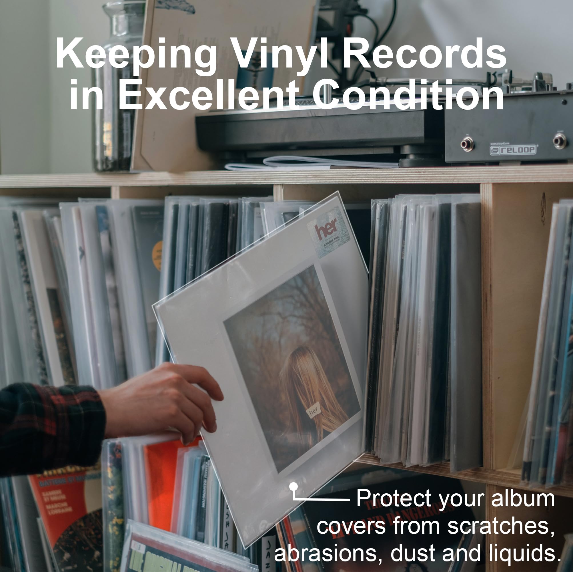 GPXIIZ Buste Vinili 33 Giri 12 Pollici Esterne, 100 x Custodia Vinile Trasparenti, Buste per Vinili pour 12" LP Dischi, Protezione Polipropilene Vinile Copertine Cover Outer